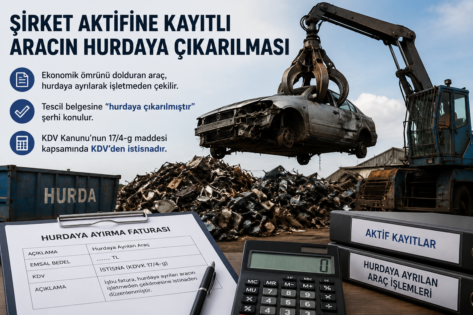 Şirket Aktifindeki Araç Hurdaya Ayrılırsa KDV ve Fatura İşlemleri Nasıl Yapılır?