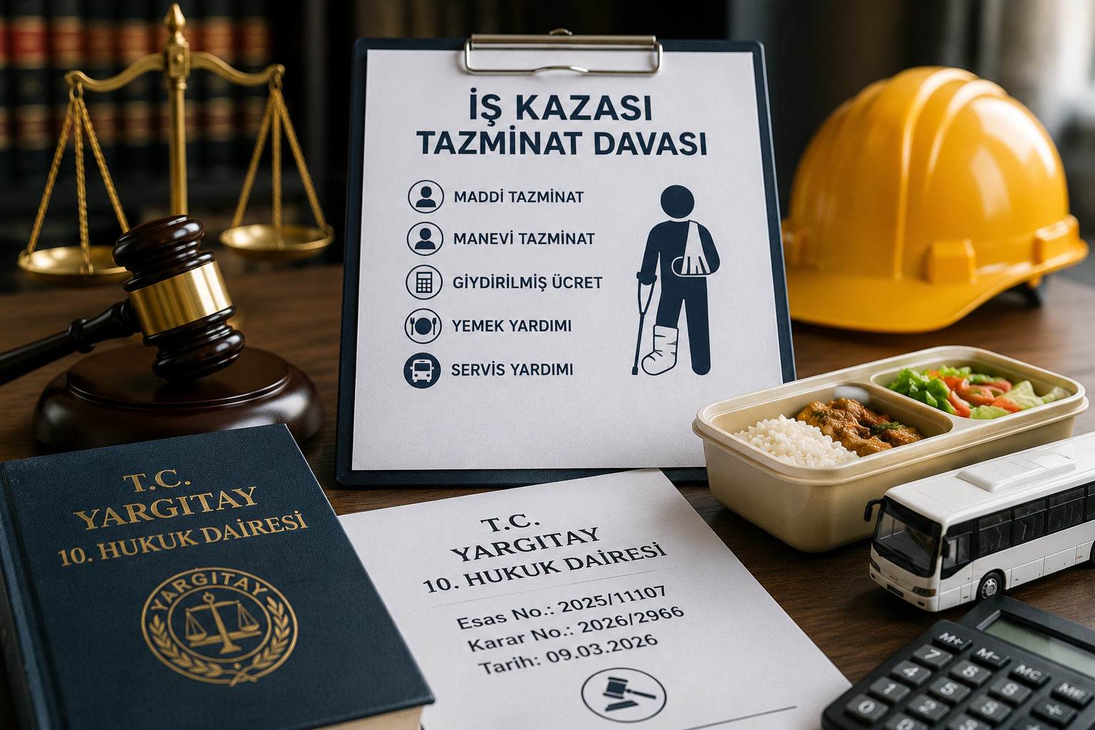 İş Kazası Tazminatında Yemek ve Servis Yardımı Hesaba Katılır mı? Yargıtay’dan Emsal Karar