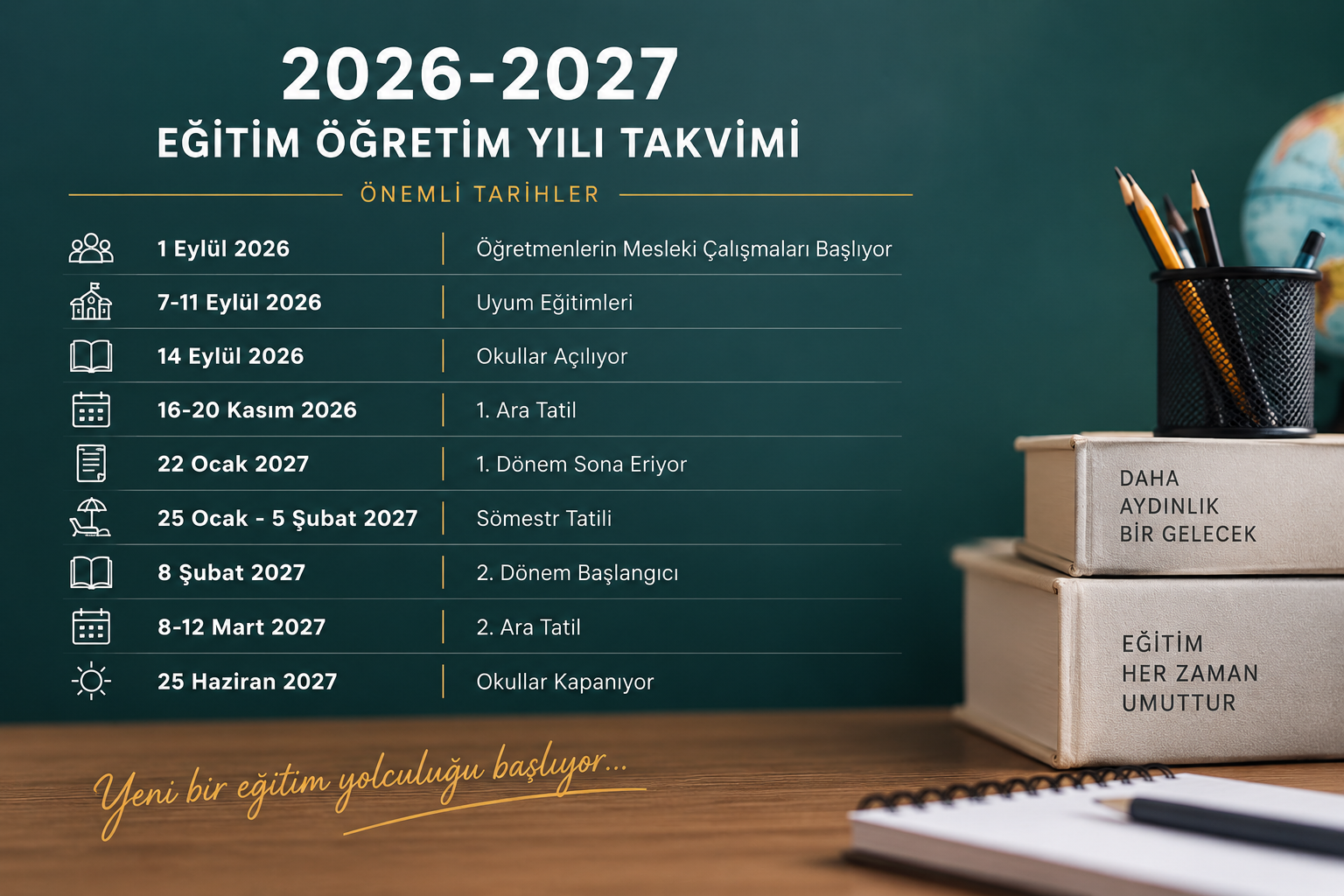 2026-2027 Okul Takvimi Açıklandı: Okullar 14 Eylül’de Açılıyor