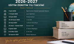 2026-2027 Okul Takvimi Açıklandı: Okullar 14 Eylül’de Açılıyor