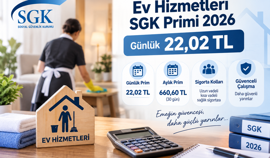 Ev Hizmetleri SGK Primi 2026: Günlük 22,02 TL
